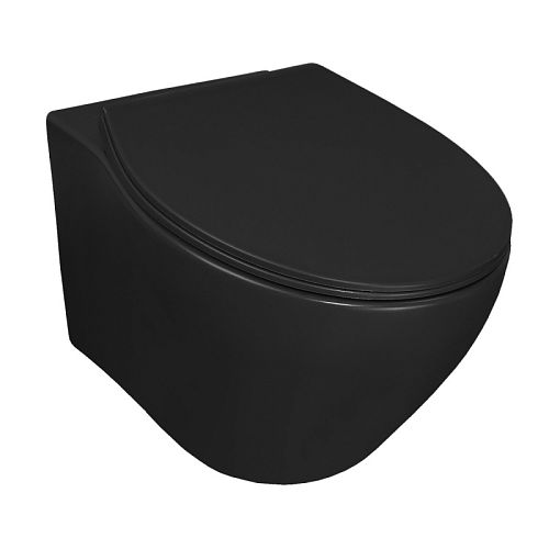 Унитаз подвесной безободковый Azario Keras matt black AZ-99046B черный матовый