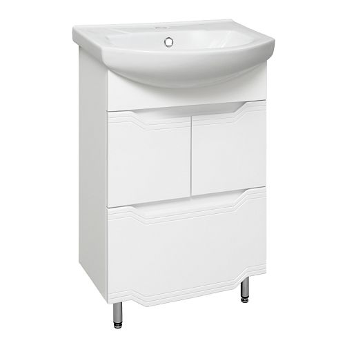 Тумба напольная с раковиной Aqua de Marco Viktoria 55 белая, 1 ящик