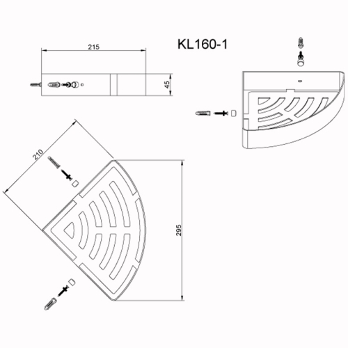 Полка Azario AZ-160 угловая фото 2