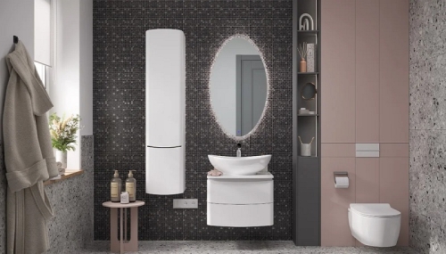 Тумба с раковиной Velvex Luna 60, 80, 100 белая подвесная фото 2