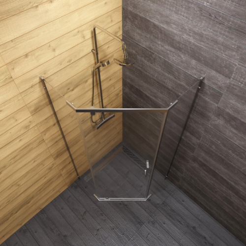 Душевое ограждение Triton Дека-Хром 90*90, 100*100 стекло прозрачное фото 3