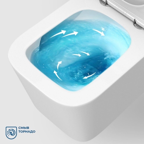 Унитаз подвесной Belbagno DUE-TOR торнадо белый сиденье с микролифтом фото 3