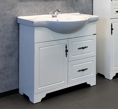 Тумба с умывальником Comforty Севилья 85 100 слоновая кость напольная