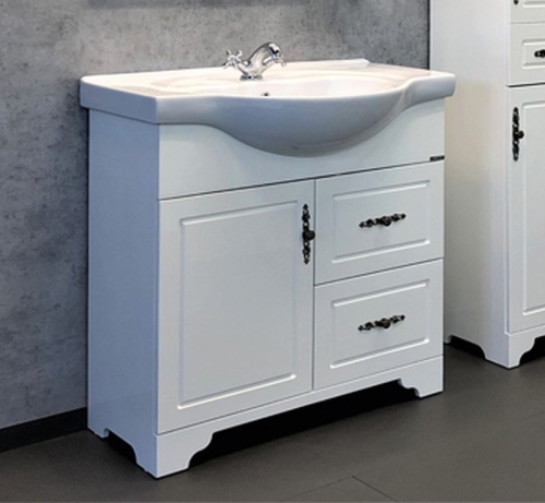 Тумба с умывальником Comforty Севилья 85 100 слоновая кость напольная