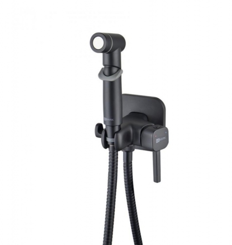 Смеситель встроенный монтаж с гигиеническим душем Lemark SOLO LM7165BL черный