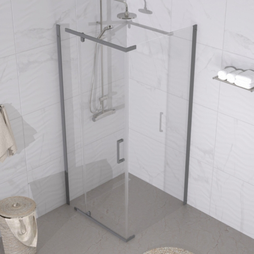 Душевое ограждение Triton Терра-Графит 90*90 стекло прозрачное фото 4