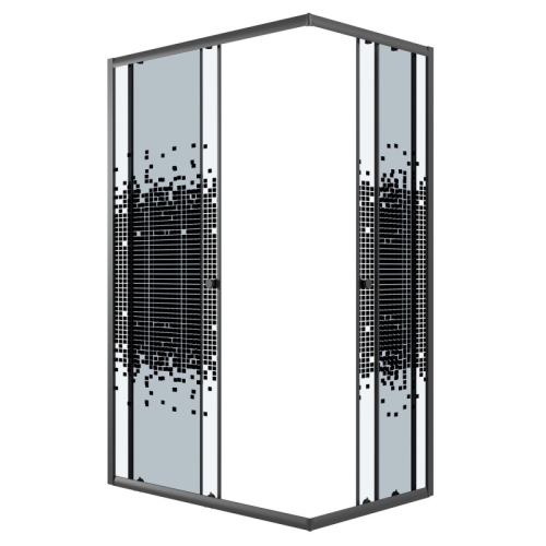 Душевое ограждение Niagara Эко/Eco NG-1018(1012)-14QBLACK 100*80, 120*80,стекло мозаика фото 2
