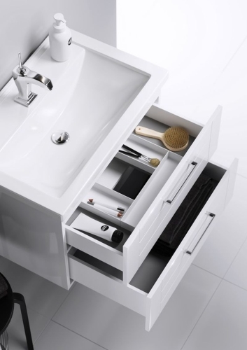 Тумба с умывальником Aqwella  MANCHESTER 60 70 80 100 подвесная белая фото 3