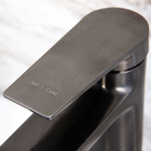 Смеситель высокий для умывальника Wasserkraft Wiese 8403H оружейная сталь фото 4