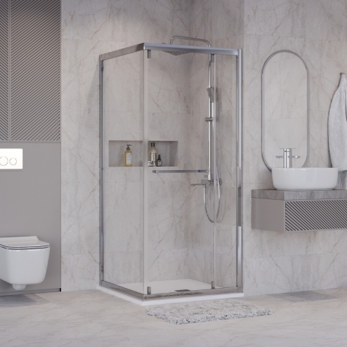 Душевое ограждение Niagara Нова/Nova NG-6633(6635)-34 90*90, 100*100, дверь раздвижная,стекло прозрачное фото 3