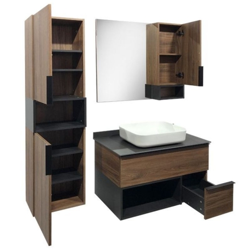 Шкаф-колонна Comforty Штутгарт-40 дуб темно-коричневый фото 3