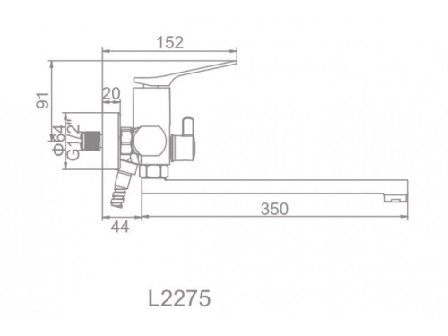 Смеситель для ванныдл излив Ledeme L2278 хром фото 2