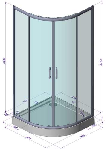 Душевое ограждение с поддоном Radomir Смарт 90*90 фото 2