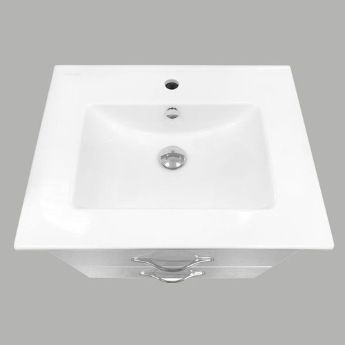 Тумба с умывальником Comforty Лаура 60 75 белый глянец  подвесная фото 7