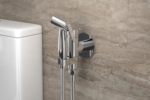 Смеситель с гигиеническим душем Bravat Eler хром фото 3