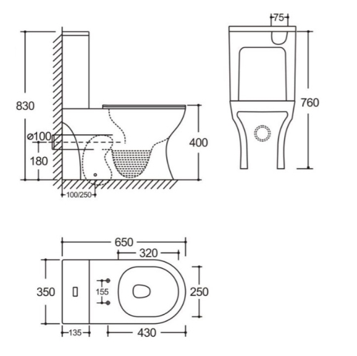 Унитаз напольный безободковый Aqua Nero Link AN-016L, смыв Торнадо фото 2