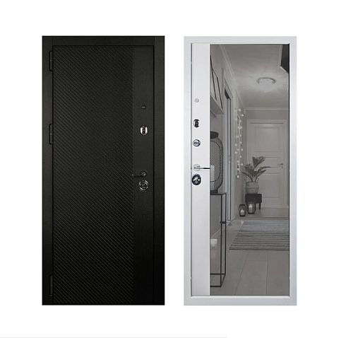 Дверь входная Tandoor Нуар 86,96 Кварц Черный/Белый Матовый