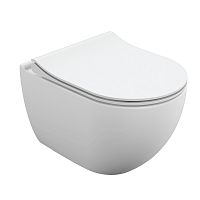 Унитаз подвесной безободковый Cersanit Brasko Smart 64824 Clean On DPL EO slim LP, сидение дюропласт