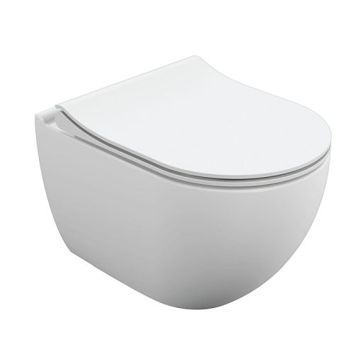 Унитаз подвесной безободковый Cersanit Brasko Smart 64824 Clean On DPL EO slim LP, сидение дюропласт