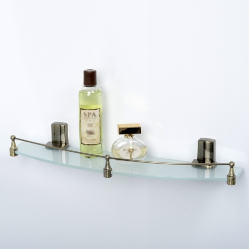 Полка стеклянная с бортиком Wasserkraft Exter K-5244 бронза фото 2