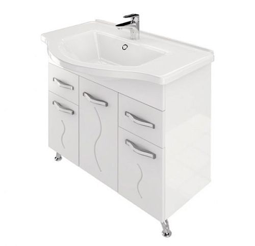 Тумба с раковиной Mirsant Сандра 80, 100 напольная с дв. и ящиками