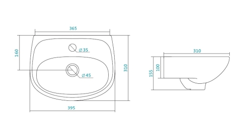 Раковина Santek Анимо 40, 50, 55, 60 фото 4