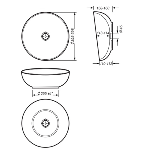 Раковина накладная Sanita Luxe Art Cut 40 фото 4