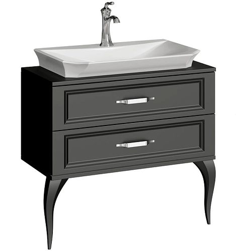 Тумба с умывальником Aqwella  LA DONNA 85 напольная черная