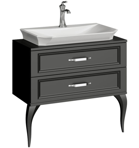 Тумба с умывальником Aqwella  LA DONNA 85 напольная черная