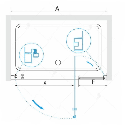 Душевая дверь RGW PA-02B NEW 70, 80, 90, 100, 120 стекло прозрачное фото 2