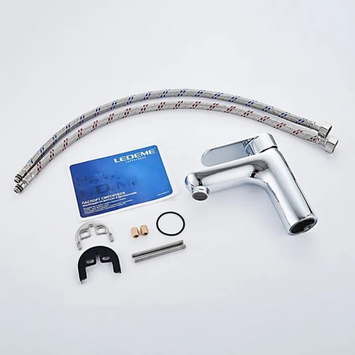Смеситель на умывальник Ledeme L1010 хром фото 8