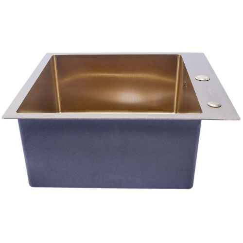 Мойка кухонная Gerhans K36050G 50*50 1мм нерж. сталь, золото фото 5