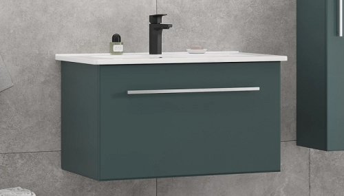 Тумба с раковиной Velvex Posse 65, 75, 85, 105 подвесная, верде фото 2