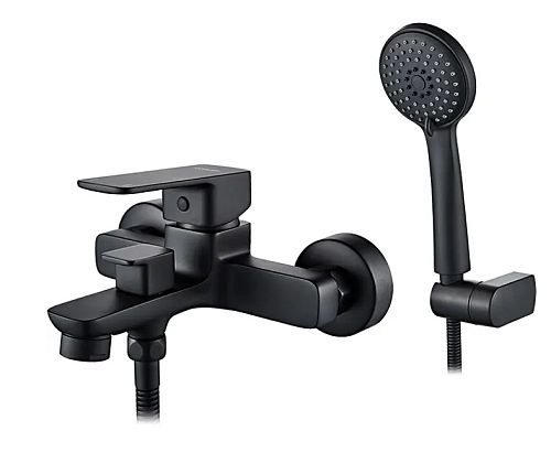 Смеситель для ванны Ledeme L3280B черный (лейка и шланг в комплекте)