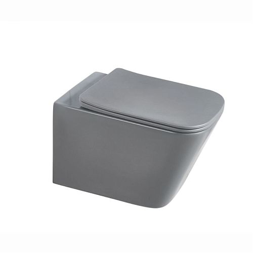 Унитаз подвесной безободковый SOLE CUBE 2 Grey серый матовый