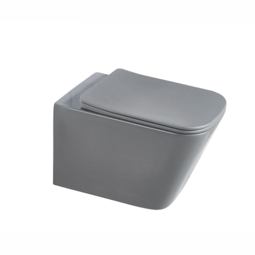 Унитаз подвесной безободковый SOLE CUBE 2 Grey серый матовый