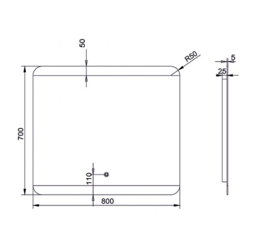 Зеркало Moon 80*70, 100*70, 120*70 Anti Steam фото 2