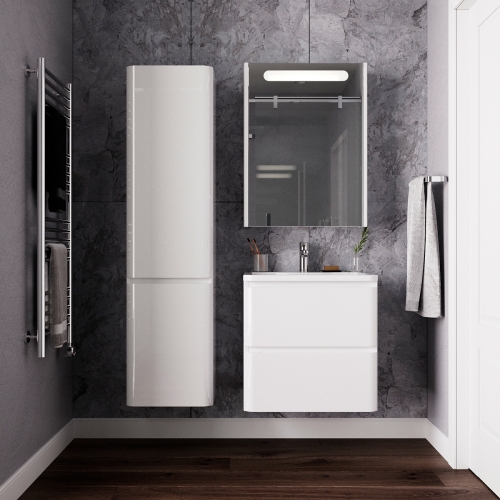 Тумба с раковиной Итана Roberto 60, 70 подвесная, белая фото 4