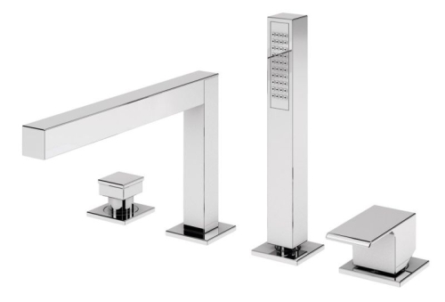 Смеситель врезной на борт ванны 4 отв PORTA-BVDM4-01 хром