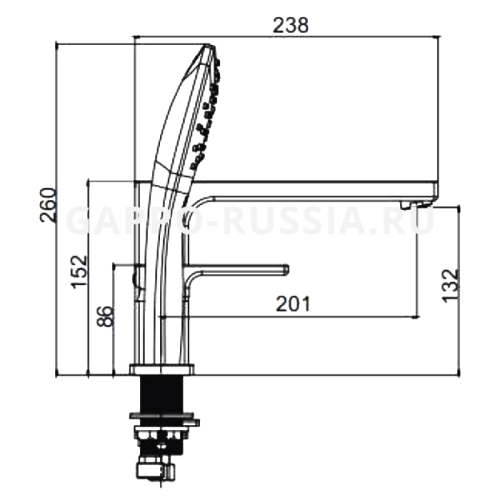Смеситель врезной на борт ванны 3 отв. Gappo G17 G1117-6 черный фото 2