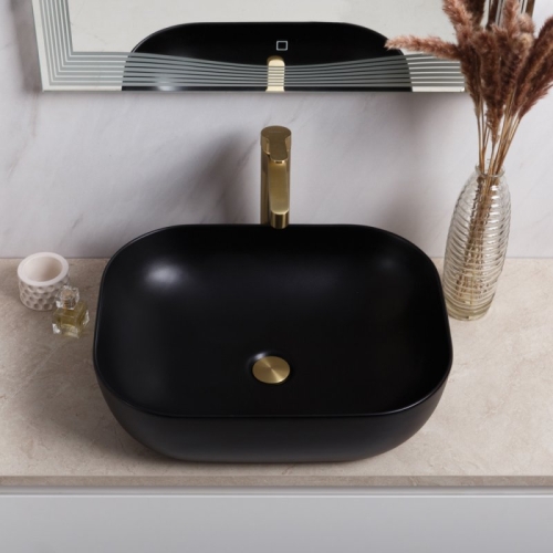 Раковина накладная Belbagno BB1302-H301 500х400х140мм, черный матовый фото 2