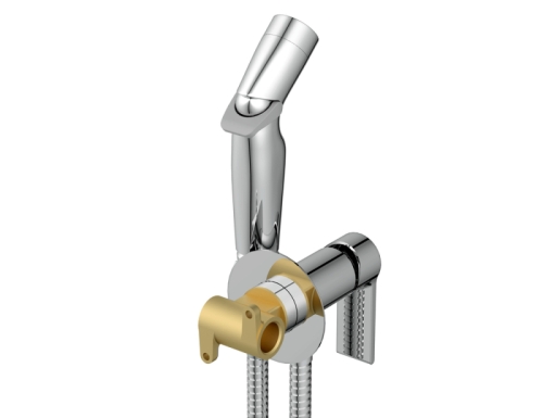 Смеситель скрытого монтажа с гигиенической лейкой Cersanit Brasko хром фото 4