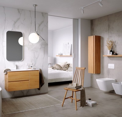 Пенал подвесной Aqwella ACCENT 35 дуб золотой фото 2