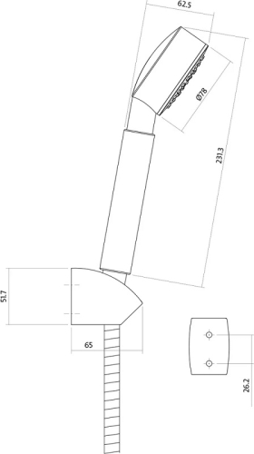 Душевой гарнитур Cersanit Cari 63389 держатель, лейка 1 режим, шланг 150 фото 5