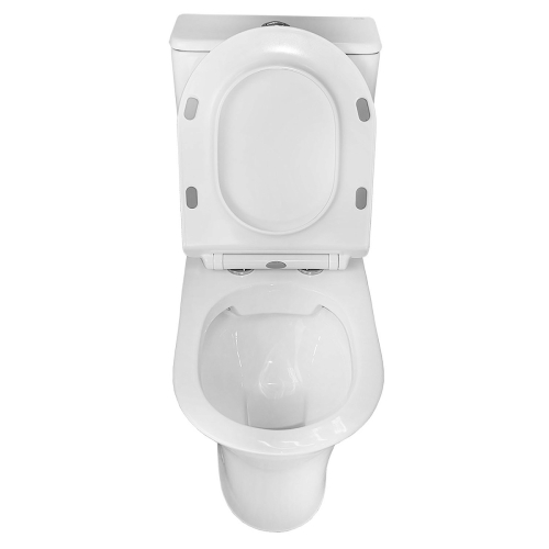 Унитаз напольный безободковый Azario Fretta Round AZ-1217 + AZ-1216 с сидением микролифт, смыв Geberit фото 4