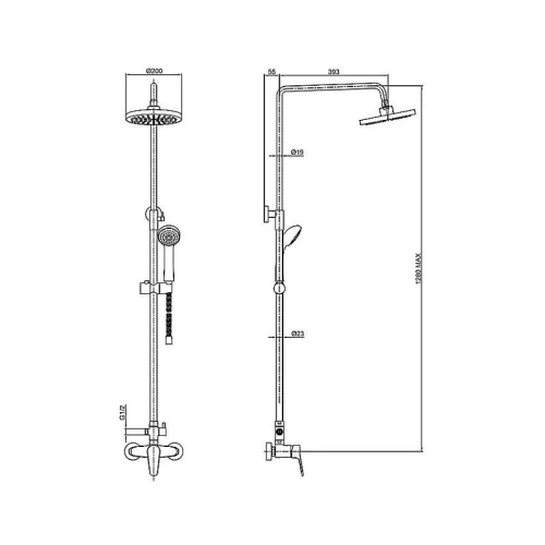 Душевая система Bravat OPAL F9125183CP-A1-RUS хром фото 2