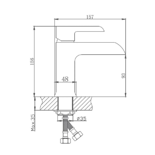 Смеситель для раковины Haiba HB10805-7 хром-чёрный фото 2