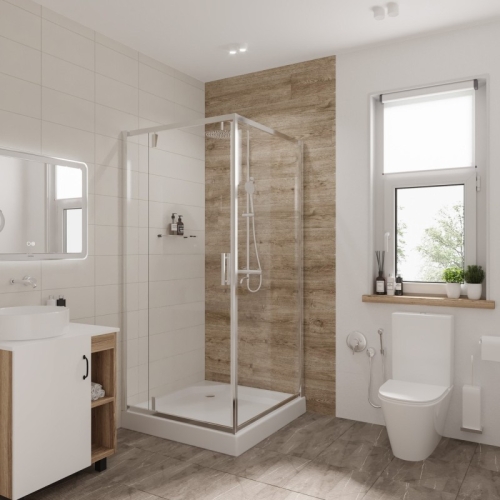 Душевое ограждение Niagara Нова/Nova NG-6602-08 100*100, дверь распашная, стекло прозрачное фото 2