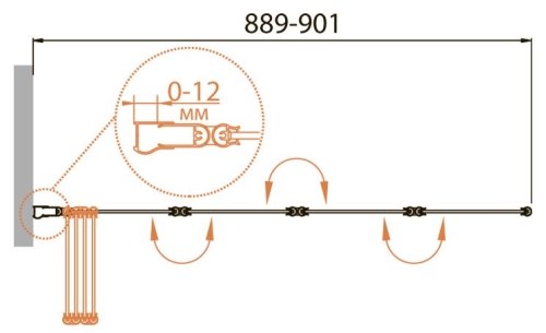 Шторка на ванну Cezares Relax-V-4 80, 90, 100 стекло прозрачное, матовое фото 2