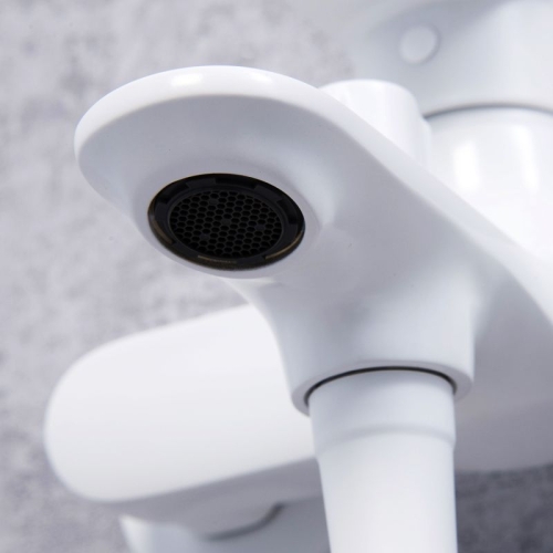 Смеситель для ванны Wasserkraft Mindel 8501 с лейкой и шлангом белый фото 4